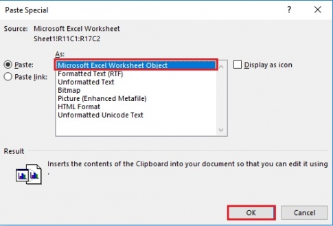 How to copy data from Excel to Word and keep the formatting