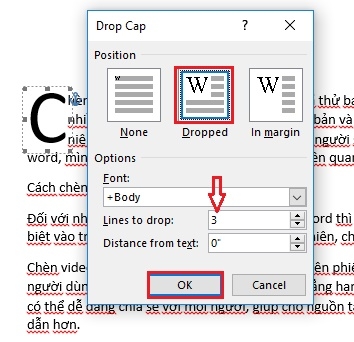 Cách tạo chữ cái lớn đầu dòng dễ dàng bằng Drop Cap