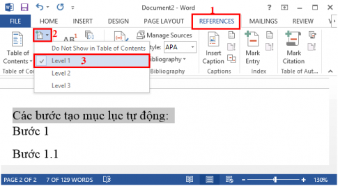 How to create an automatic table of contents in Microsoft Word
