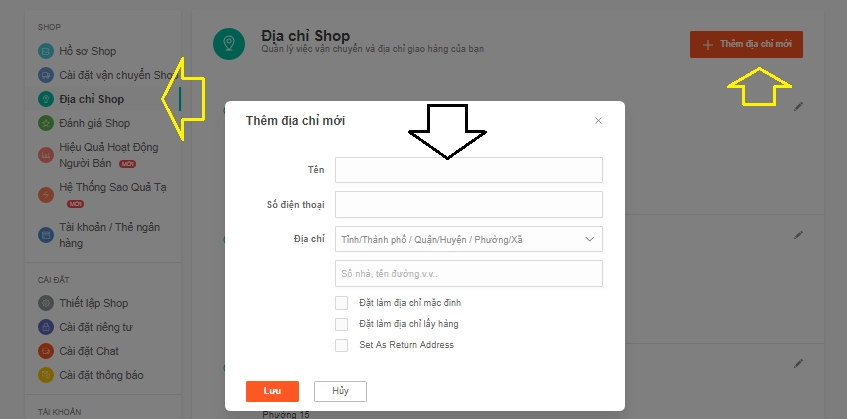 Instruções sobre como se registrar para vendas e o processo de venda de A a Z no Shopee