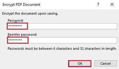 Create password for PDF File to secure important data